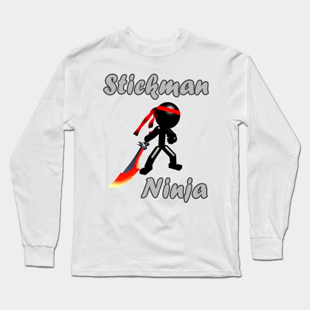 Stickman Ninja Long Sleeve T-Shirt by Stickman3D